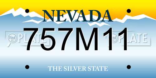 757M11 Nevada License Plate