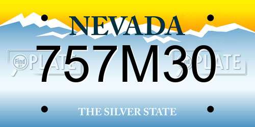 757M30 Nevada License Plate