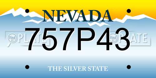 757P43 Nevada License Plate