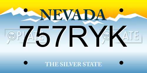 757RYK Nevada License Plate