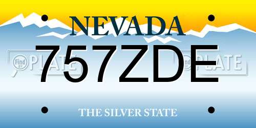 757ZDE Nevada License Plate