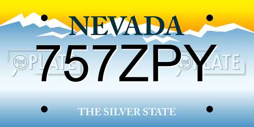 757ZPY Nevada License Plate