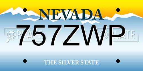 757ZWP Nevada License Plate