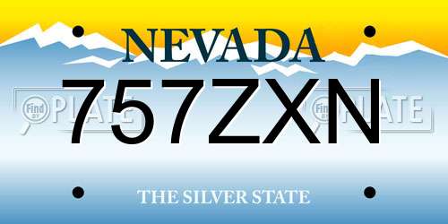 757ZXN Nevada License Plate