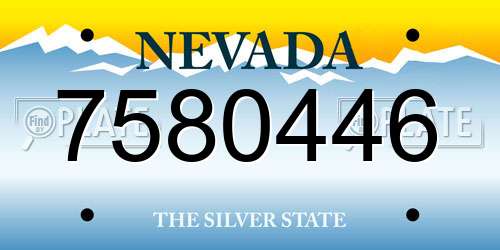 7580446 Nevada License Plate