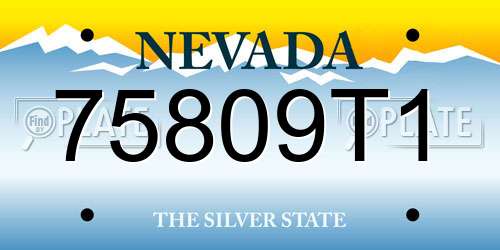 75809T1 Nevada License Plate