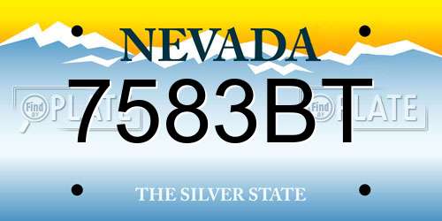 7583BT Nevada License Plate