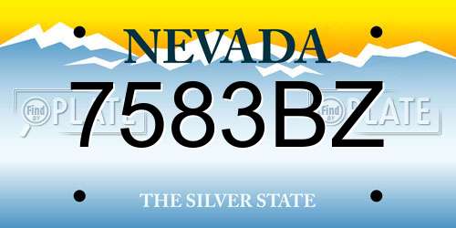 7583BZ Nevada License Plate