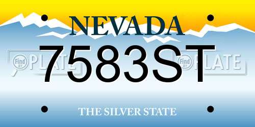 7583ST Nevada License Plate