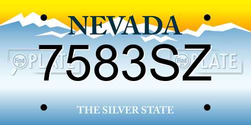 7583SZ Nevada License Plate