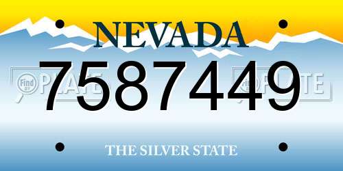 7587449 Nevada License Plate