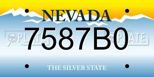 7587B0 Nevada License Plate