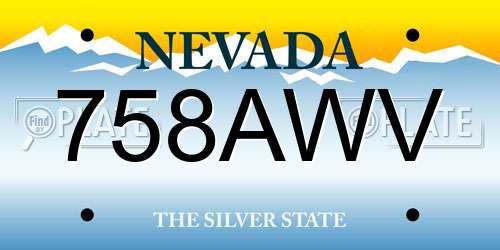 758AWV Nevada License Plate
