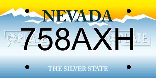 758AXH Nevada License Plate