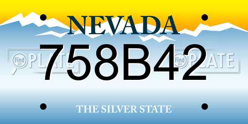 758B42 Nevada License Plate