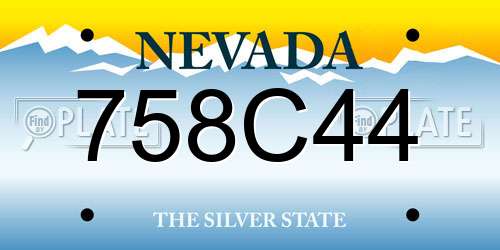 758C44 Nevada License Plate