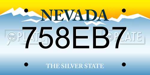 758EB7 Nevada License Plate
