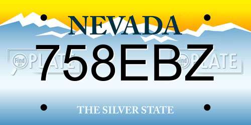 758EBZ Nevada License Plate