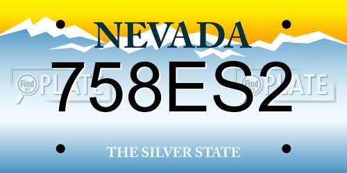 758ES2 Nevada License Plate