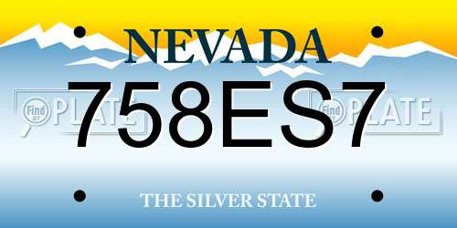 758ES7 Nevada License Plate