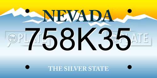 758K35 Nevada License Plate