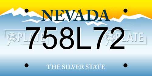 758L72 Nevada License Plate