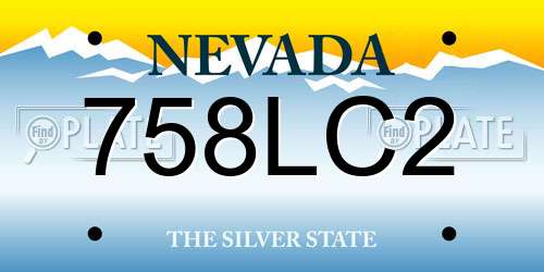 758LC2 Nevada License Plate