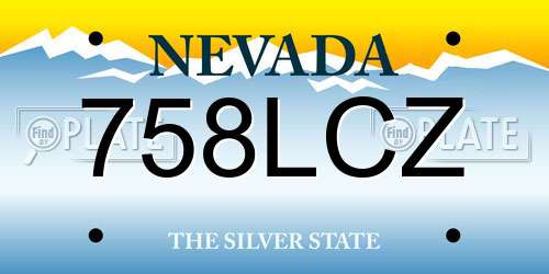 758LCZ Nevada License Plate
