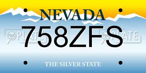 758ZFS Nevada License Plate