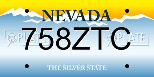 758ZTC Nevada License Plate