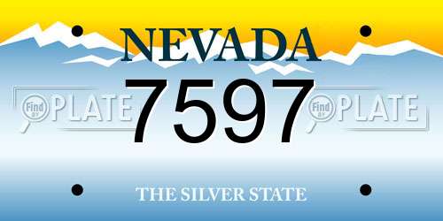 7597 Nevada License Plate