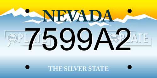 7599A2 Nevada License Plate