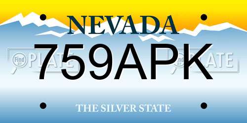 759APK Nevada License Plate