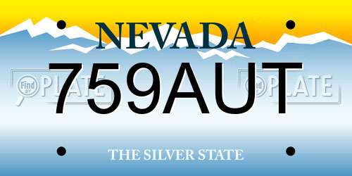 759AUT Nevada License Plate