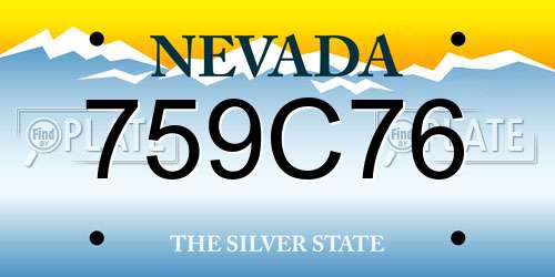 759C76 Nevada License Plate