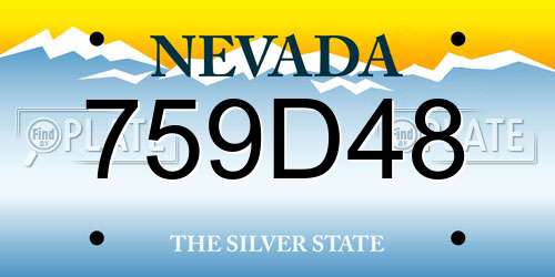 759D48 Nevada License Plate