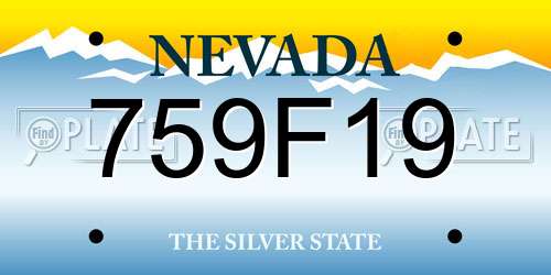 759F19 Nevada License Plate