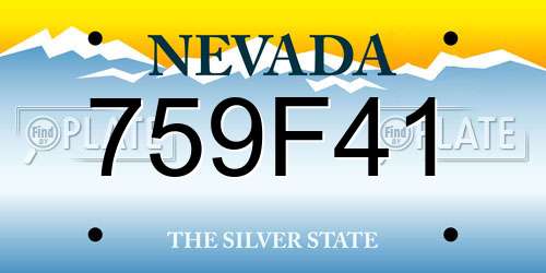 759F41 Nevada License Plate