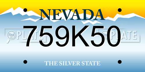 759K50 Nevada License Plate