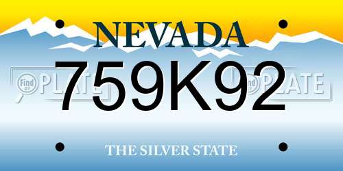 759K92 Nevada License Plate