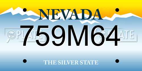 759M64 Nevada License Plate