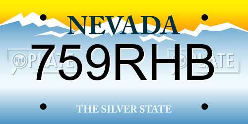 759RHB Nevada License Plate