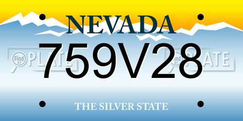 759V28 Nevada License Plate