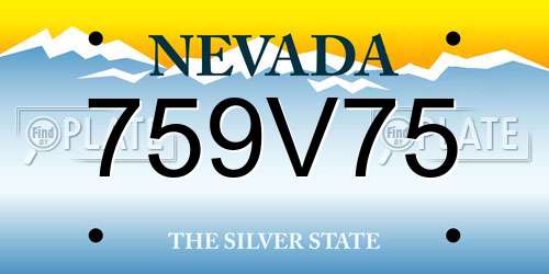 759V75 Nevada License Plate