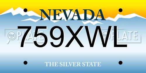 759XWL Nevada License Plate
