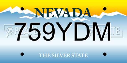759YDM Nevada License Plate