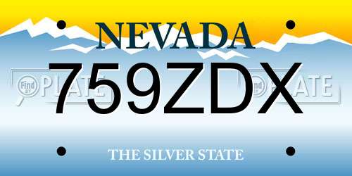 759ZDX Nevada License Plate