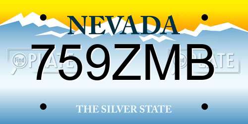 759ZMB Nevada License Plate