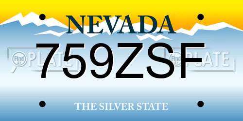 759ZSF Nevada License Plate
