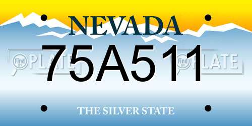 75A511 Nevada License Plate